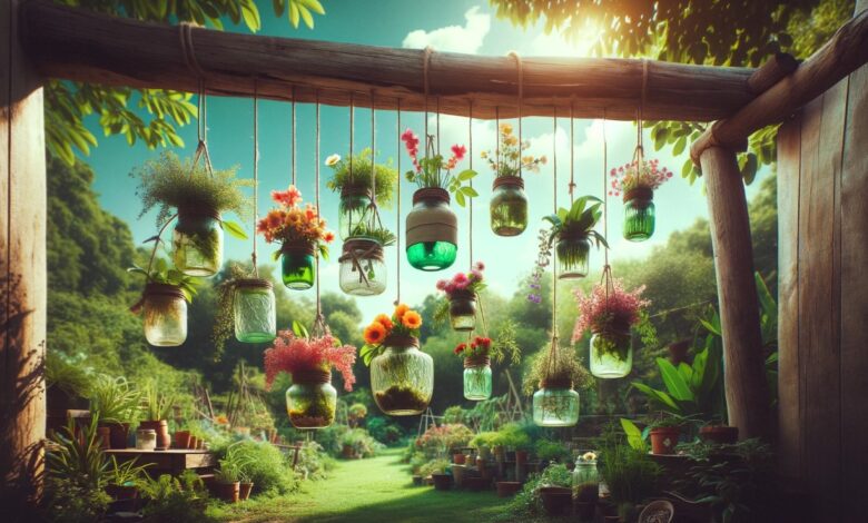 Upcycling Guide - Hängender Blumentopf aus alten Gläsern