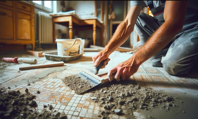 Ausgleichsmasse auf Fliesen auftragen DIY