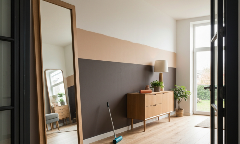 Wand zweifarbig streichen: Die besten Ideen & Tipps