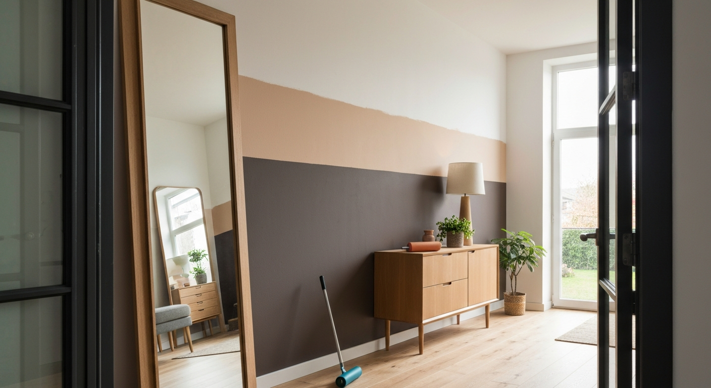 Wand zweifarbig streichen: Die besten Ideen & Tipps