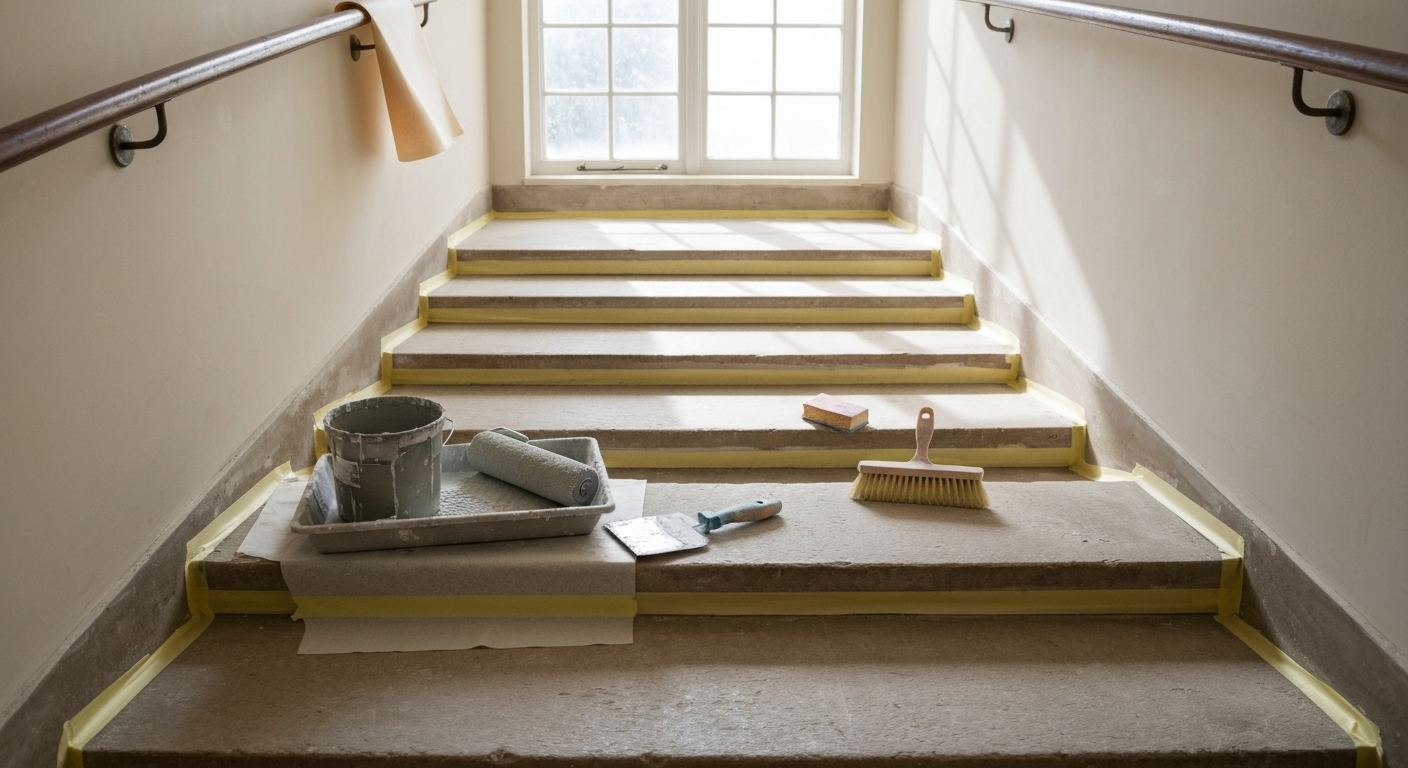 Steintreppe streichen: Anleitung für neuen Glanz