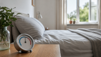 Luftfeuchtigkeit im Schlafzimmer beobachten
