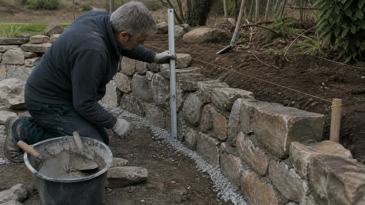 Natursteinmauer selber bauen: Fundament, Aufbau und Kosten