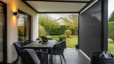 Ganzjährig nutzbare Terrasse mit Überdachung und Glasschiebewänden