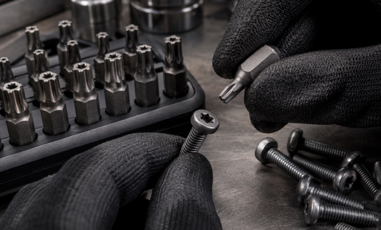 Torx-Bit mit sechs Loben passend zu einer Schraube auswählen